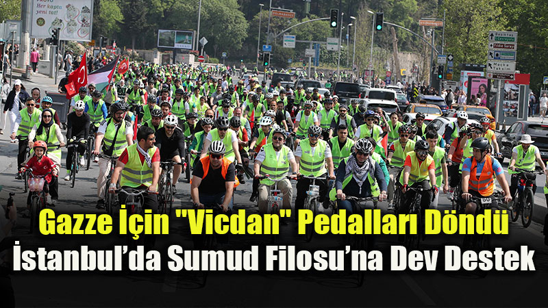Gazze ��in Y�zlerce Ki�i Pedal �evirdi: Sumud Filosu�na Dev Destek