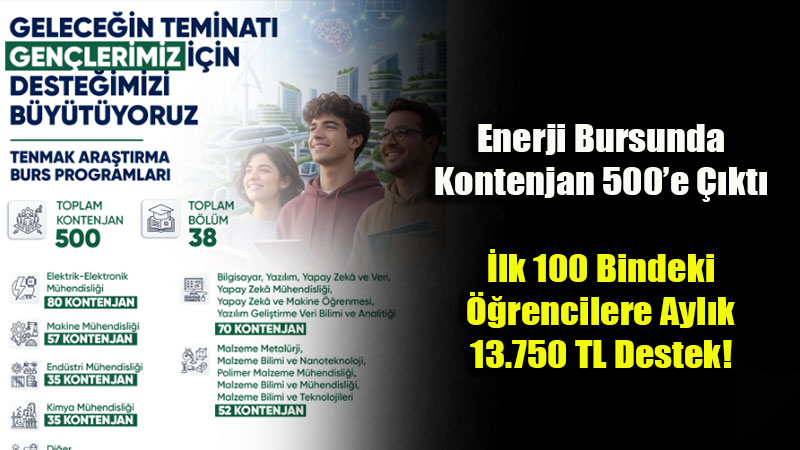 Gen�lerin �lgisi Kontenjan� Art�rd�: TENMAK Ara�t�rma Bursu Kapsam� 38 B�l�me ��kar�ld�